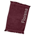 T-100 Fingertip Fringed Towel 11x18 Maroon- (Printed)